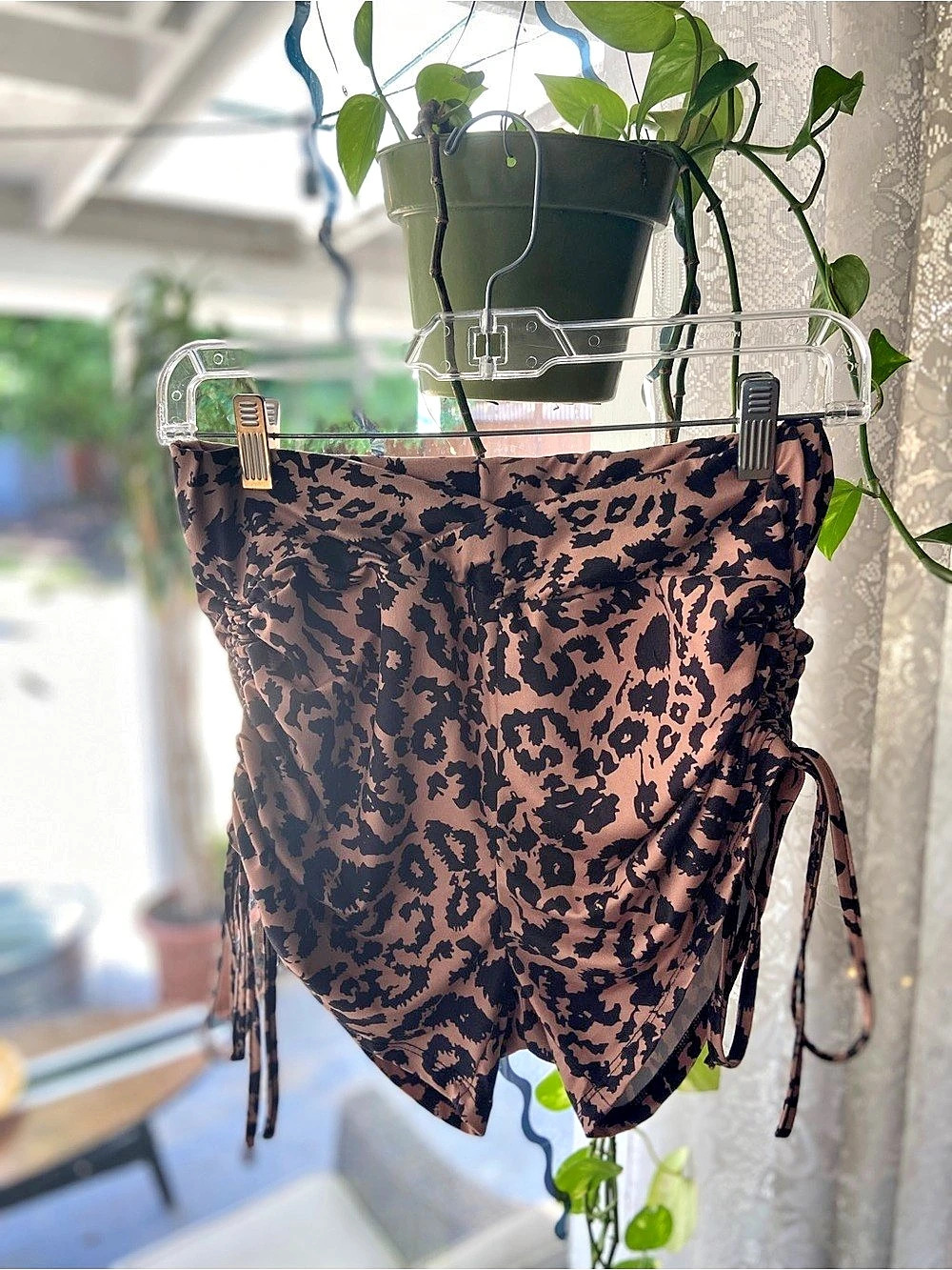 SHEIN Animal Print Bikini Bottoms Brown & Black Size Large